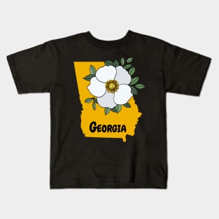 Georgia Cherokee Rose State Flower Kids T-Shirt